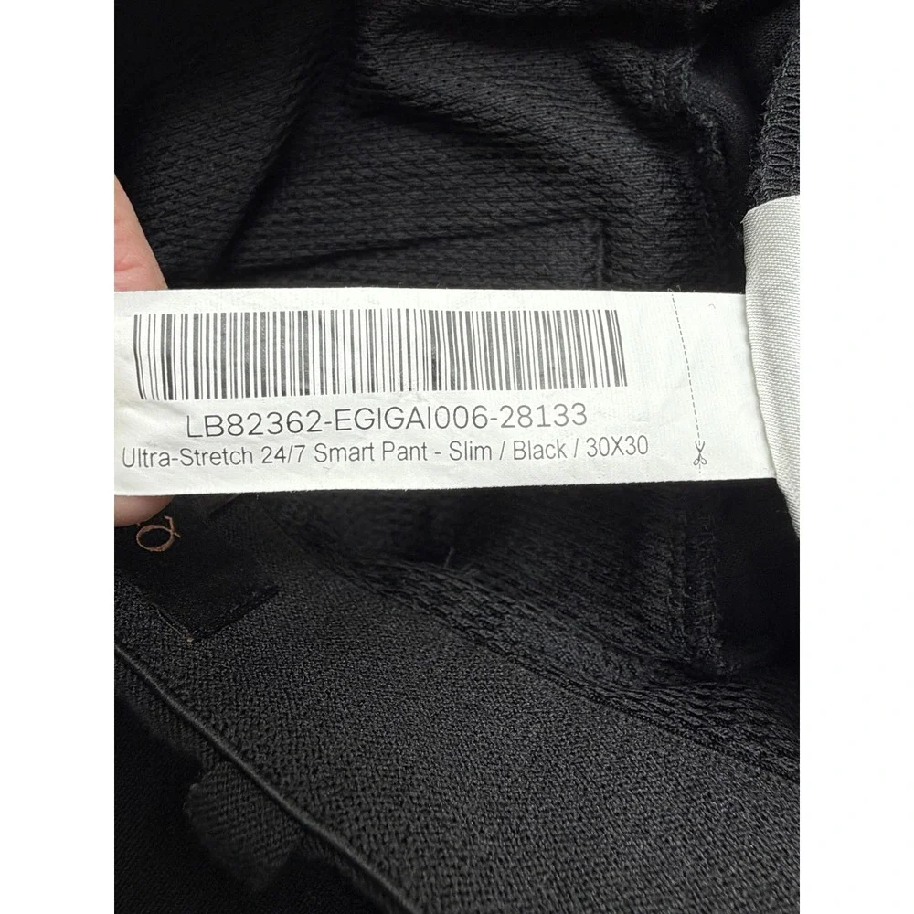 Quince Ultra-Stretch 24/7 Smart Pant Mens 30x30 Black Slim Dress Office LB82362